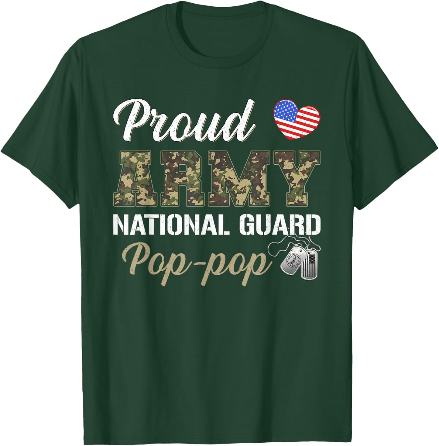 Proud Army National Guard Pop-pop Military Pride Costume T-Shirt - T-Shirt | Forest