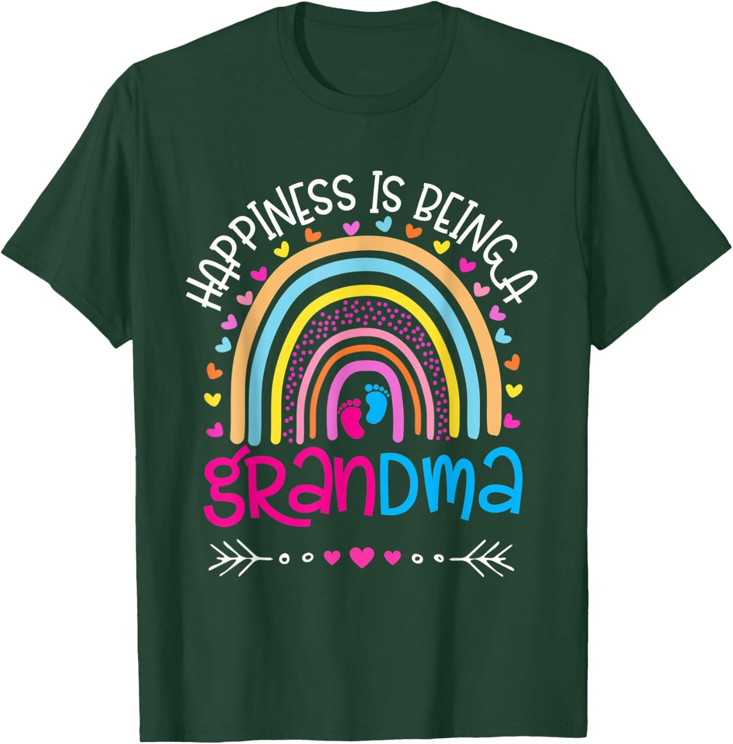 Happiness is being a grandma Rainbow mother's day 2022 T-Shirt - T-Shirt | Forest