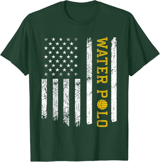 Vintage American USA Flag Water Polo T-Shirt - T-Shirt | Forest