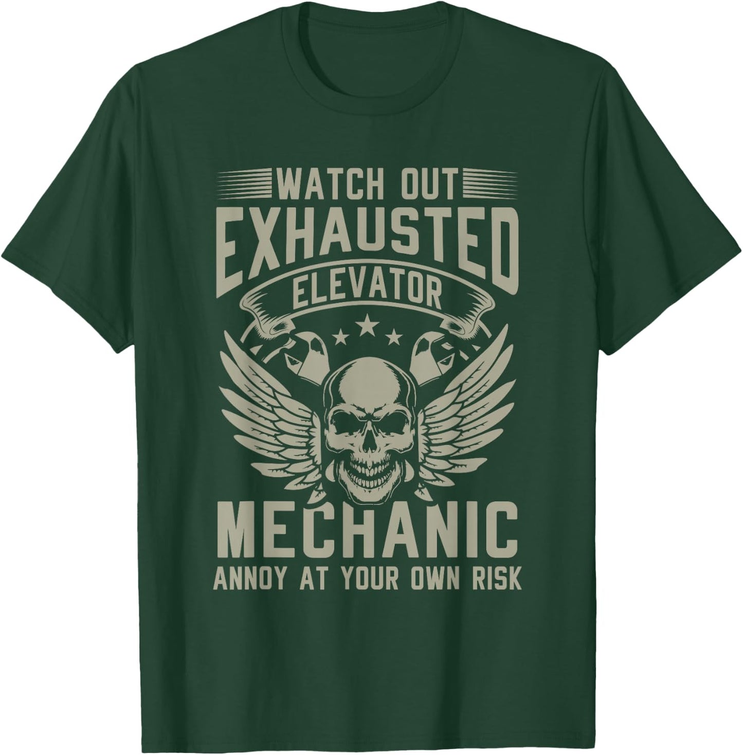Exhausted Elevator Mechanic Engineer installer T-Shirt - T-Shirt | Forest