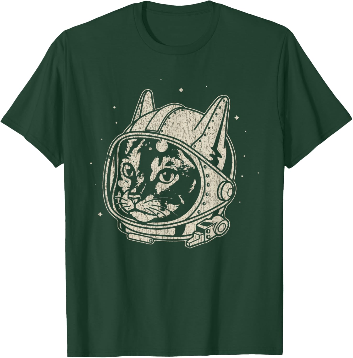 Vintage Astronaut Cute Cat Cat Lover T-Shirt - T-Shirt | Forest