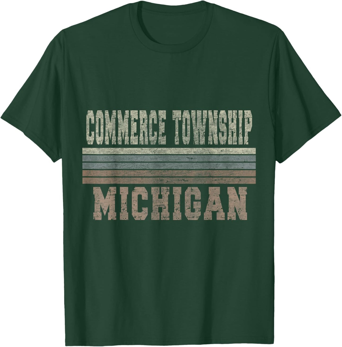Retro Commerce Township Michigan T-Shirt - T-Shirt | Forest
