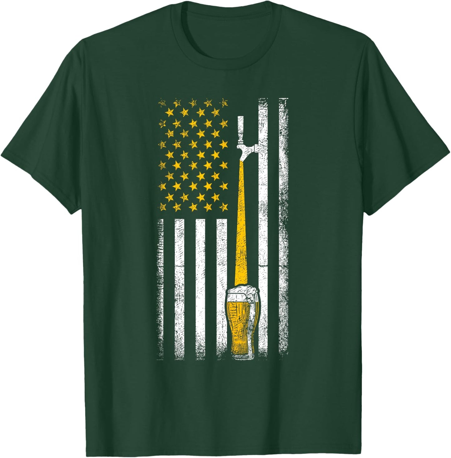 Vintage American Flag Craft Beer Tap Men T-Shirt - T-Shirt | Forest