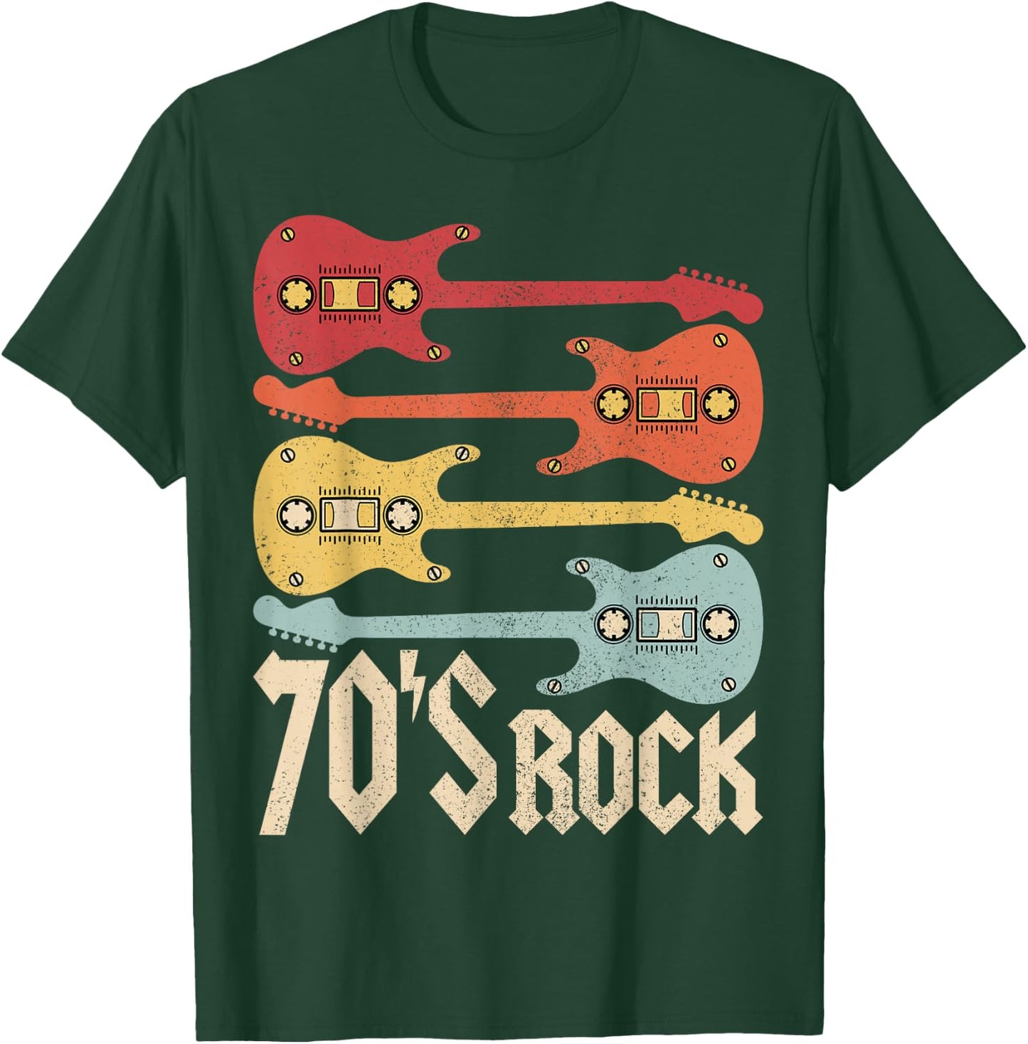 70s Rock Band Guitar Cassette Tape 1970s Vintage 70s Costume T-Shirt - T-Shirt | Forest