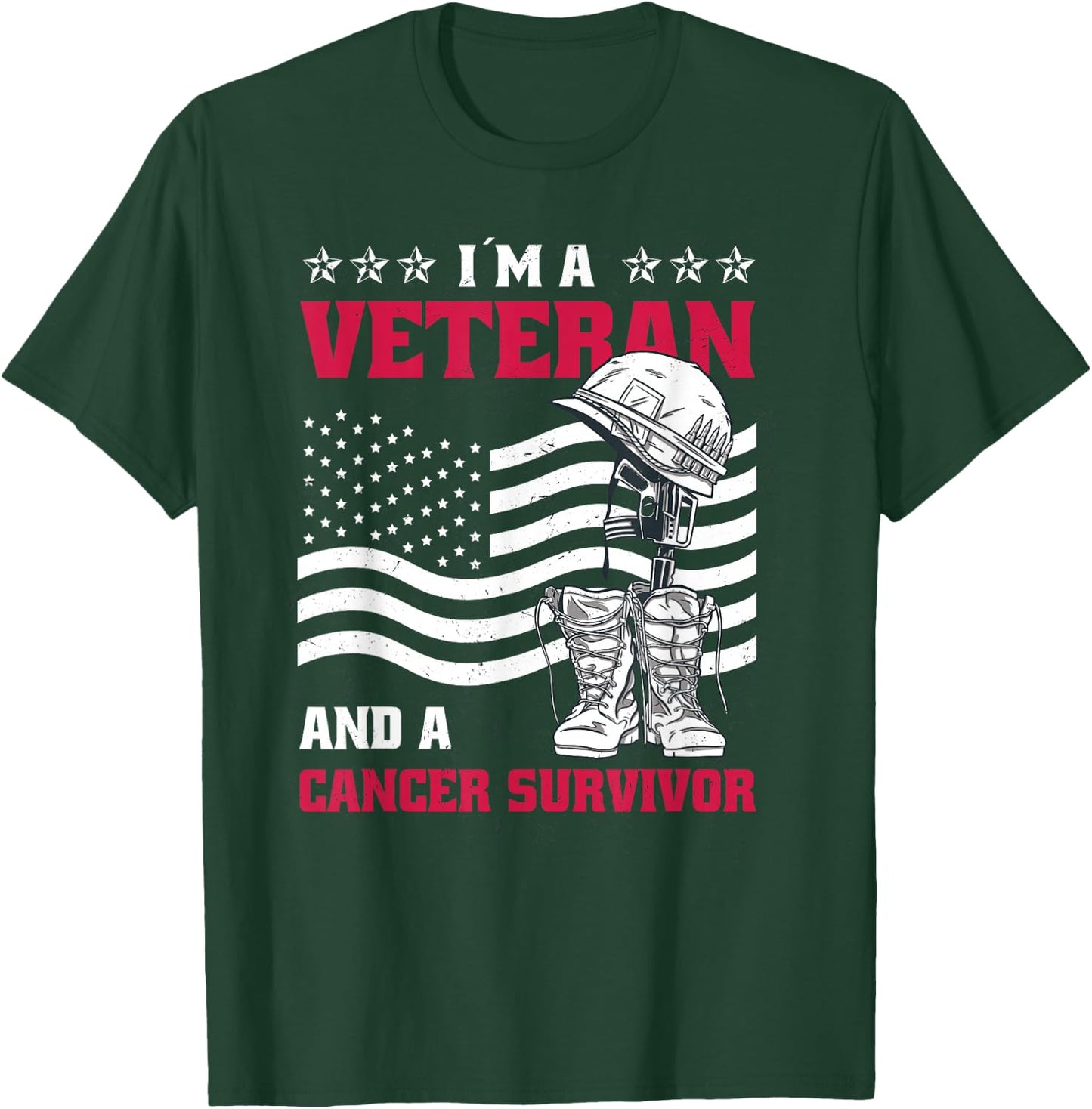 Veteran And Cancer Survivor T-Shirt - T-Shirt | Forest