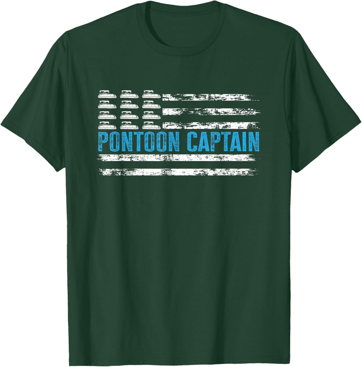 Pontoon Captain Funny Boating 4th Of JulyPontoon Boat T-Shirt - T-Shirt | Forest