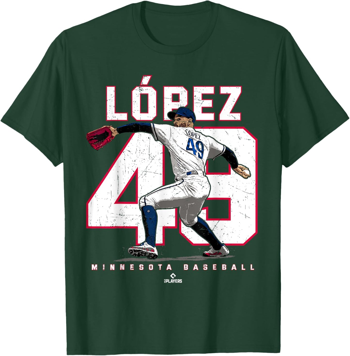 BallPark MVP -Adults Black Small Number and Portrait Pablo Lopez Minnesota MLBPA T-Shirt - T-Shirt | Forest