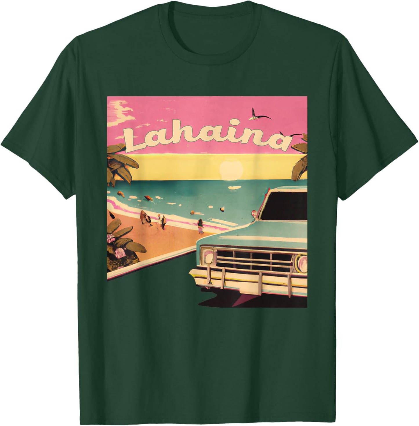 Lahaina Retro Beach Vacation Souvenir Lahaina Surf Women Kids T-Shirt - T-Shirt | Forest