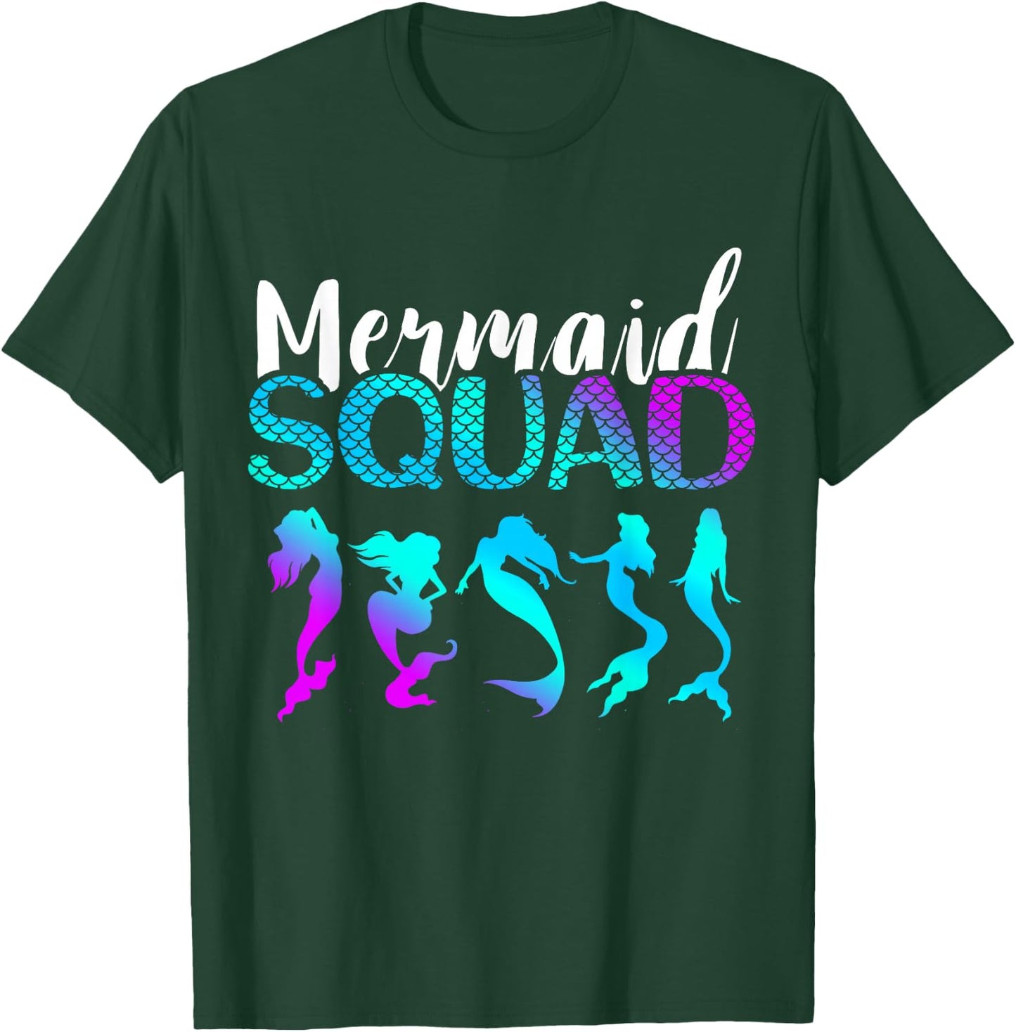 Mermaid Squad Aqua Beautiful Marine Sea Creature Clamshell T-Shirt - T-Shirt | Forest