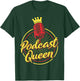 Podcasting Radio Streaming Vintage Podcast Queen T-Shirt - T-Shirt | Forest