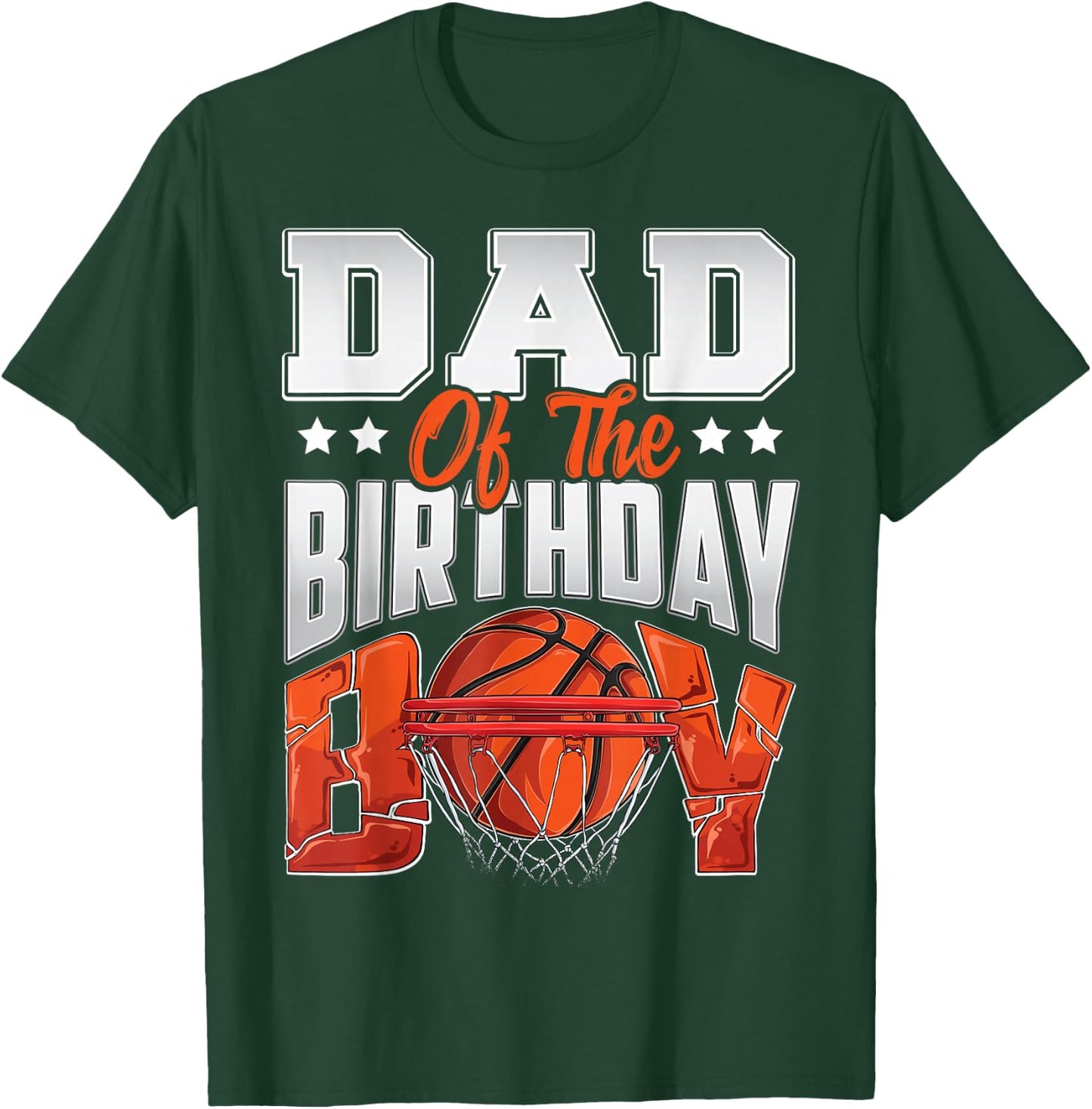 Dad basketball birthday Boy Family Baller b-day Party T-Shirt - T-Shirt | Forest