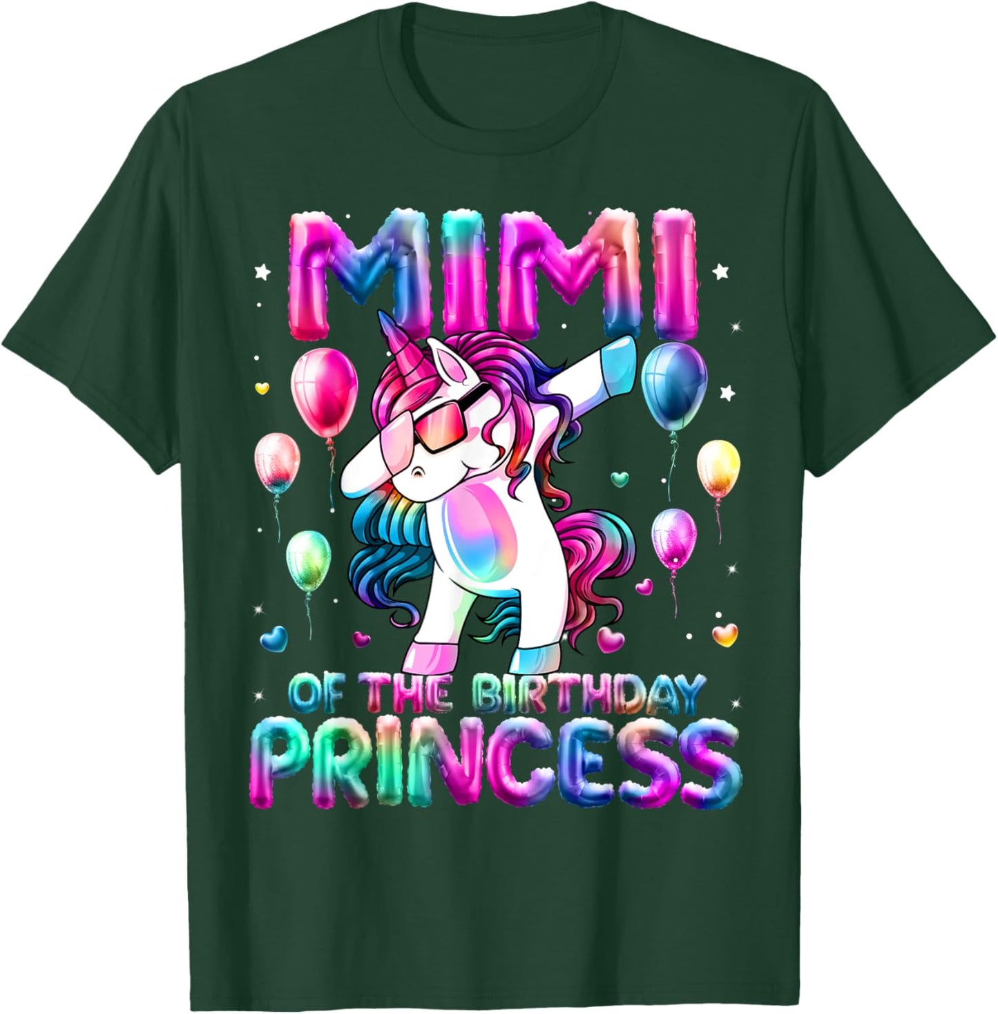 Grandma of the Birthday Princess Girl Dabbing Unicorn Mimi T-Shirt - T-Shirt | Forest