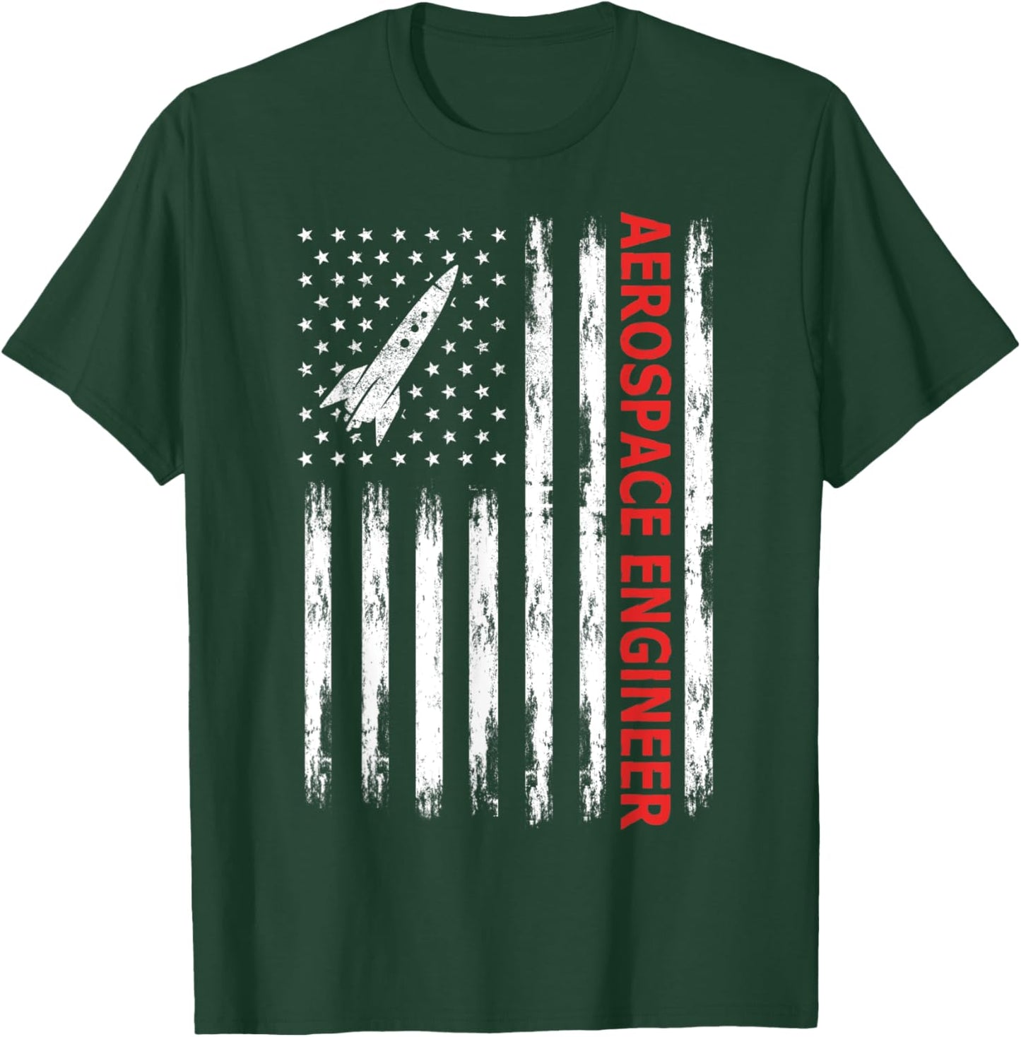 American Aerospace Engineer USA Flag T-Shirt - T-Shirt | Forest