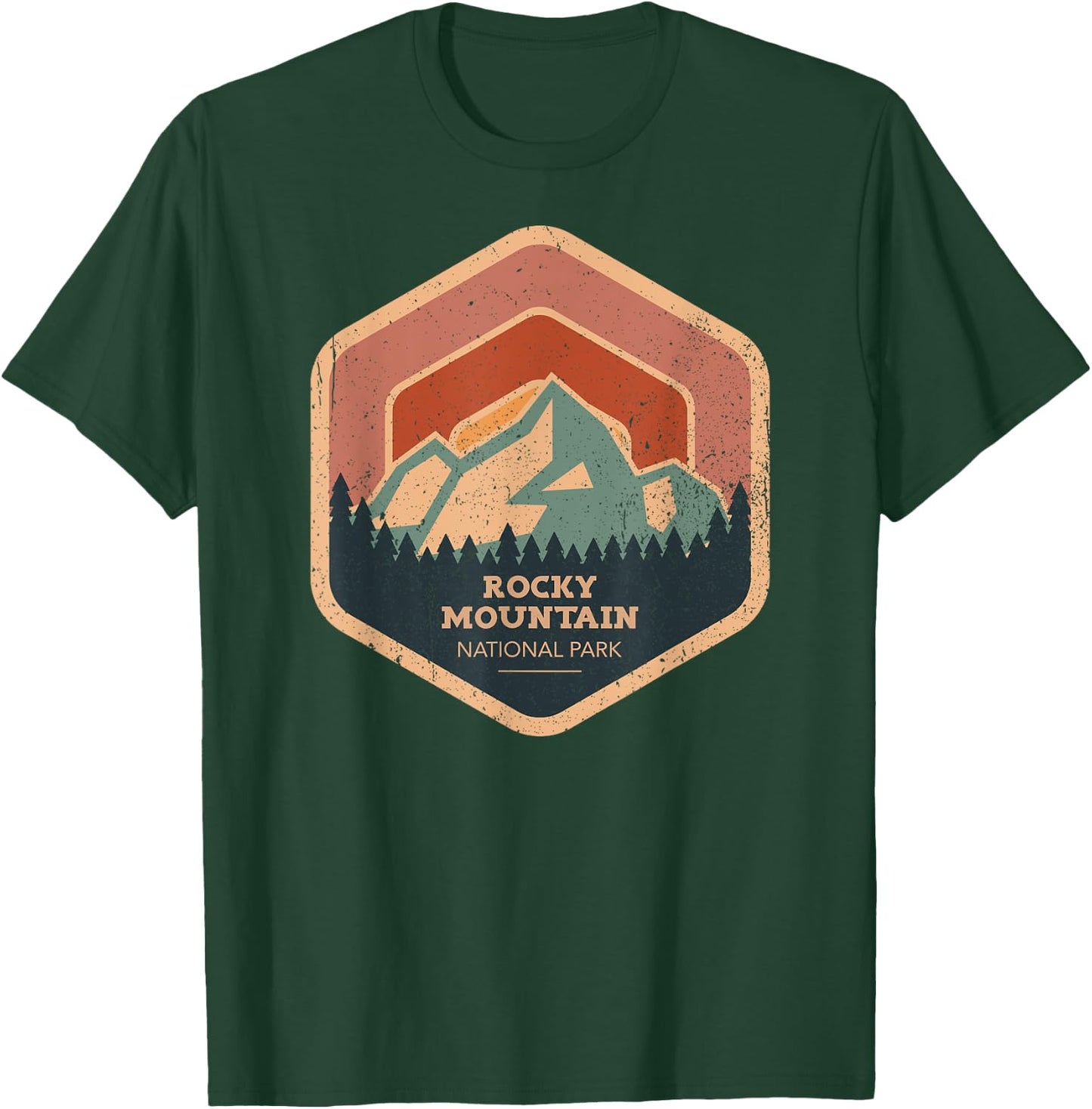 Rocky Mountain National Park Retro Sunset Vintage T-Shirt - T-Shirt | Forest