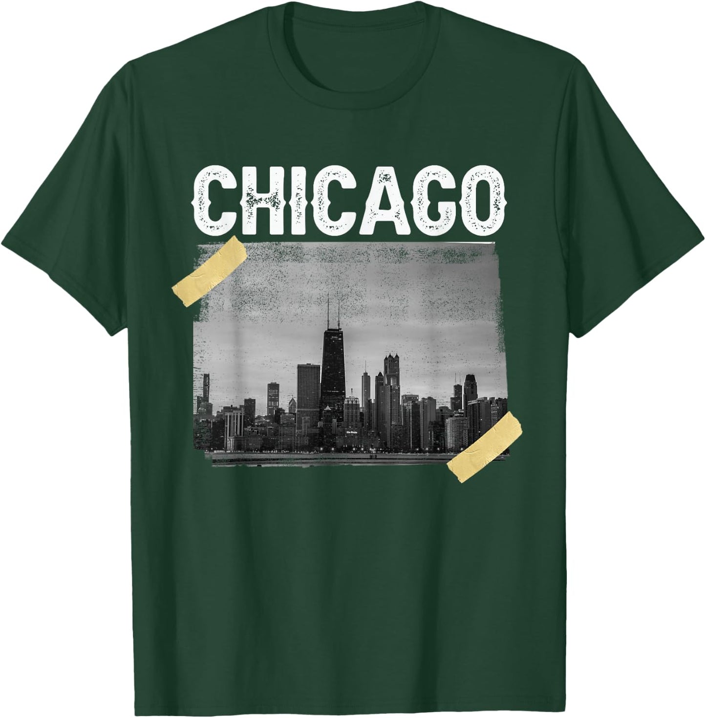 Illinois Chicago Skyline Chi Town T-Shirt - T-Shirt | Forest