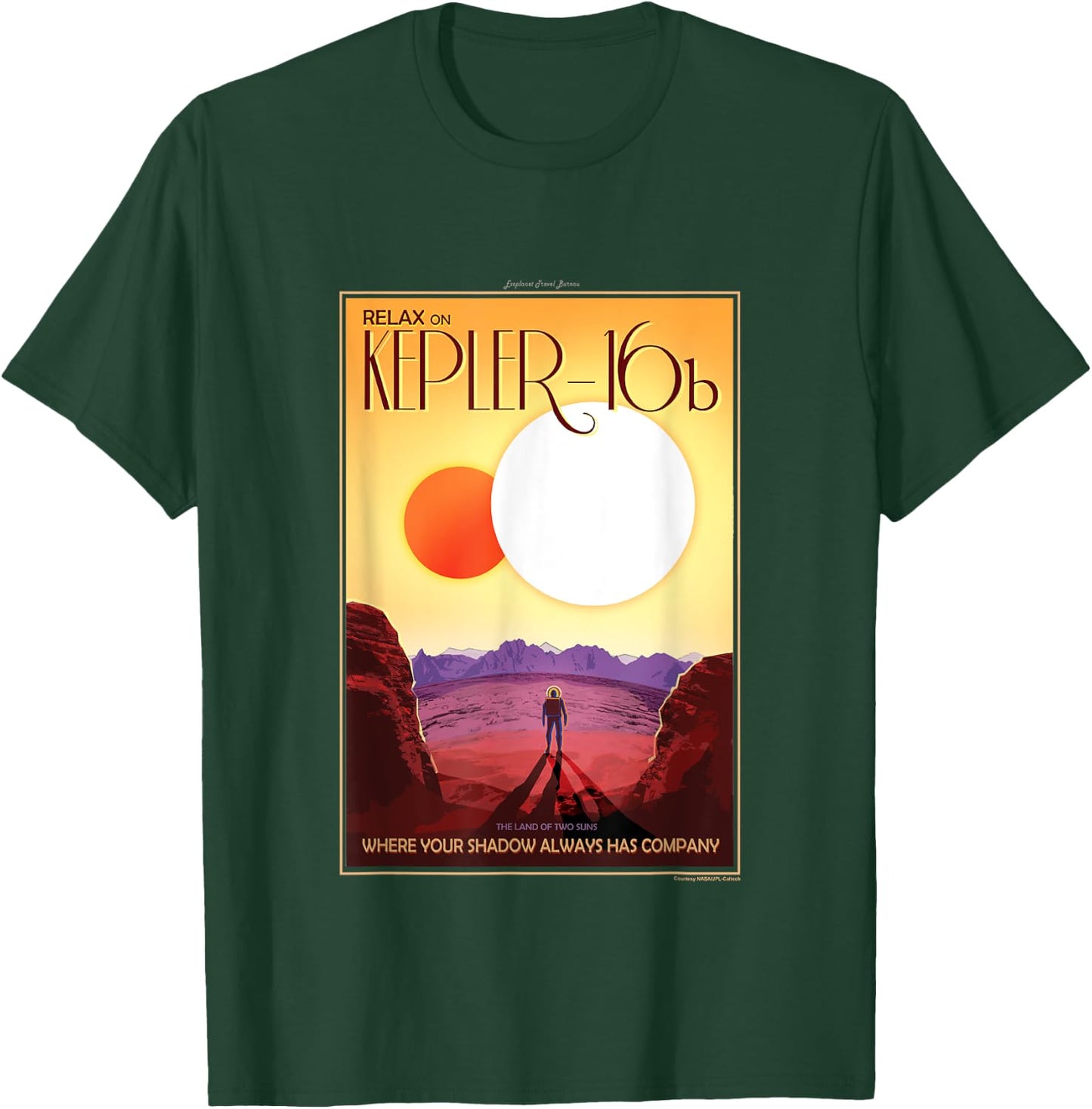 NASA Kepler 16b Interplanetary Travel Poster T-Shirt - T-Shirt | Forest