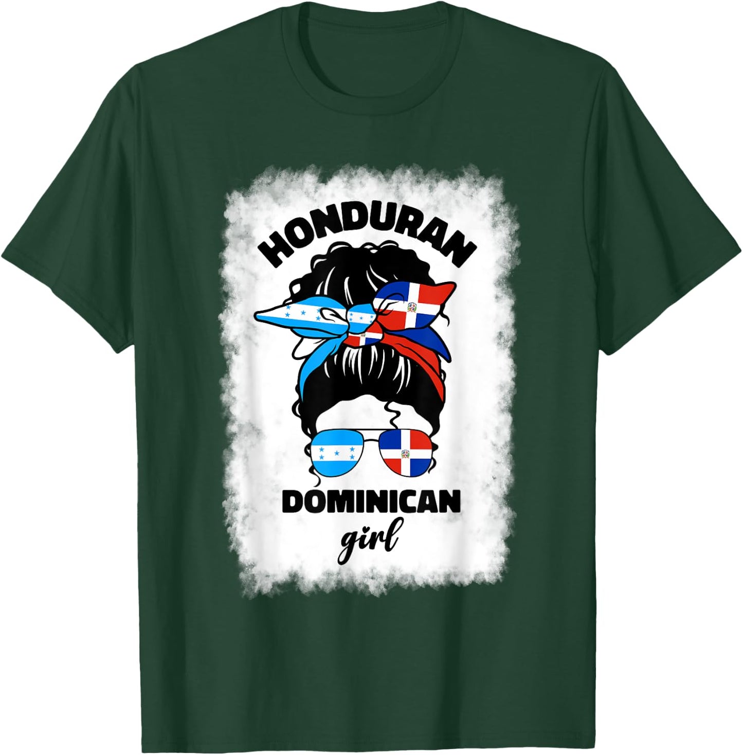 Half Dominican And Honduran Honduras Dominica Flag Girl Mix T-Shirt - T-Shirt | Forest