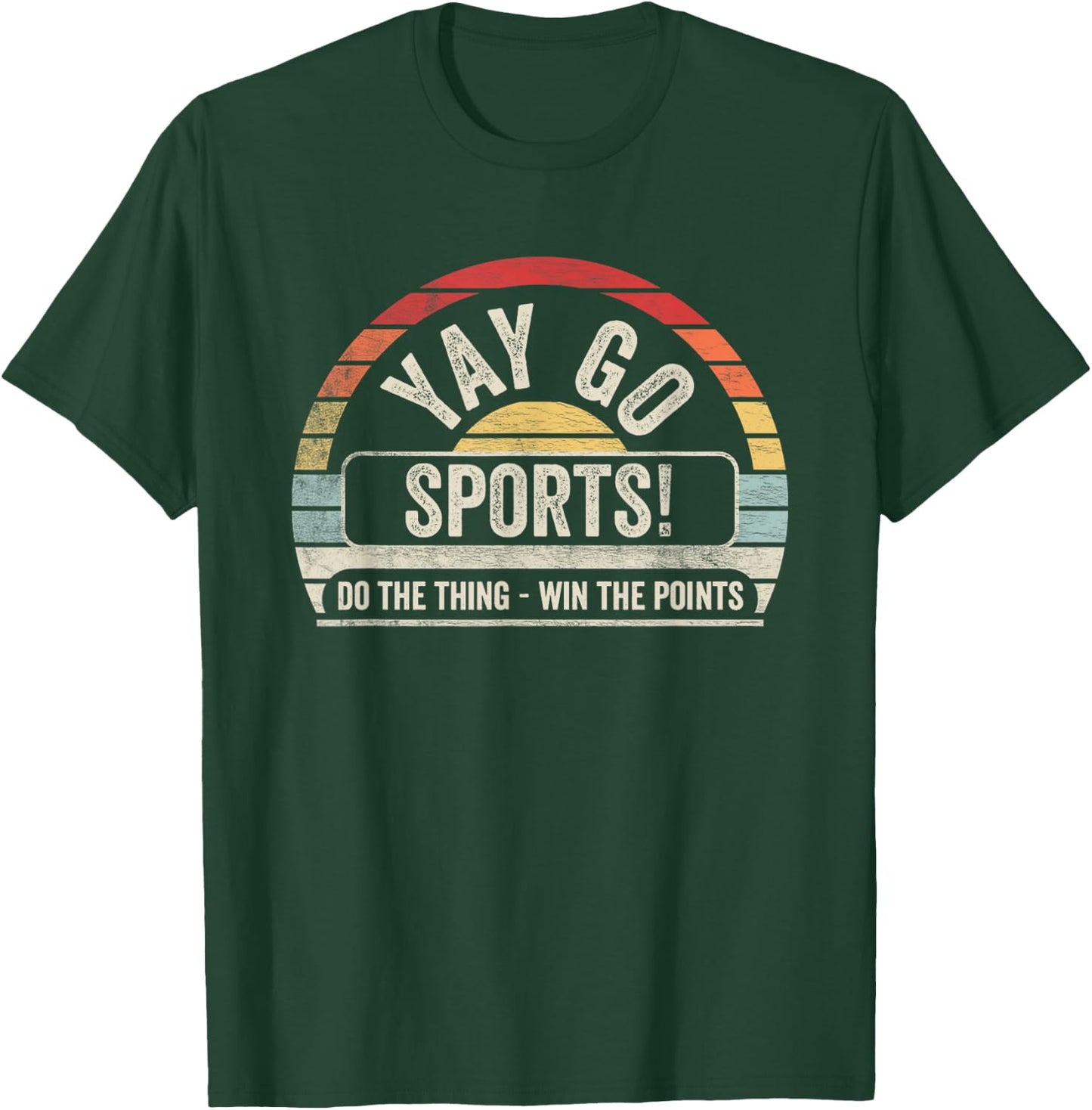 Vintage Retro Yay Go Sports! Funny Sports T-Shirt - T-Shirt | Forest