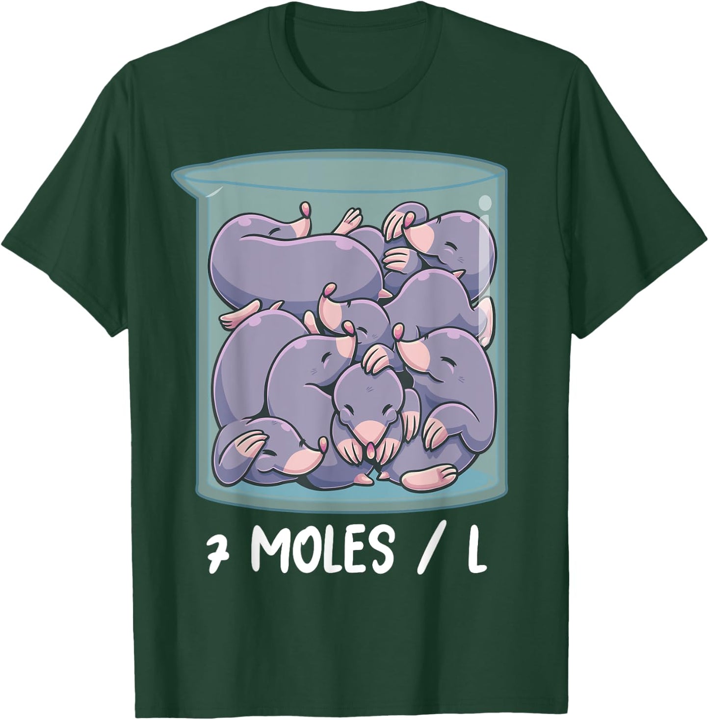 7 Moles per Litre Funny Chemistry Molarity Chemist Teacher T-Shirt - T-Shirt | Forest
