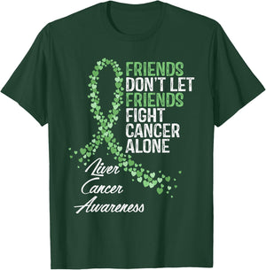 Liver Cancer Awareness Friends Fighter Warrior Support T-Shirt - T-Shirt | Forest