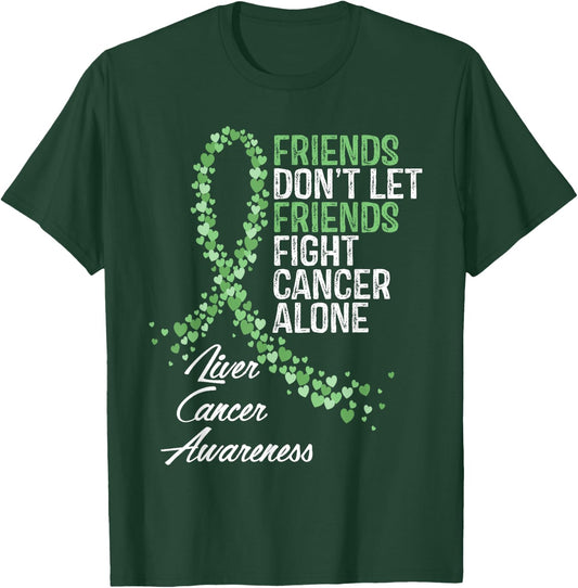 Liver Cancer Awareness Friends Fighter Warrior Support T-Shirt - T-Shirt | Forest