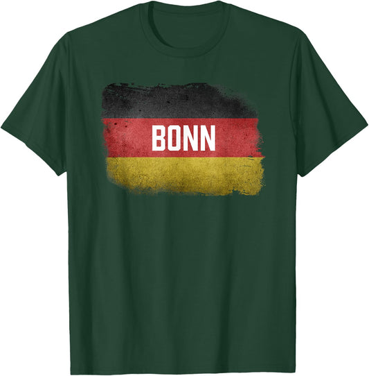 Bonn | Germany German Flag Vintage Souvenir T-Shirt - T-Shirt | Forest
