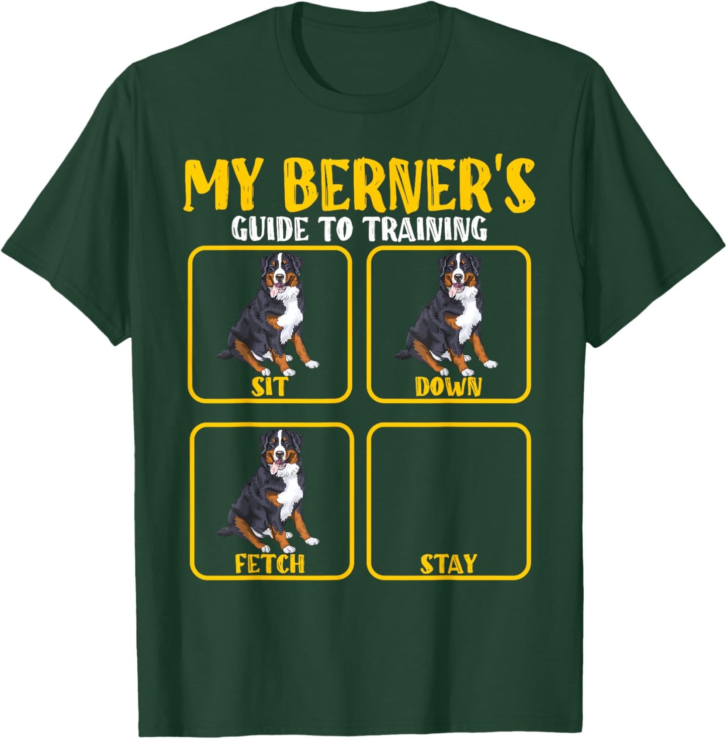 Funny Bernese mountain dog berner training guide moms dads Men Women Kids T-Shirt - T-Shirt | Forest