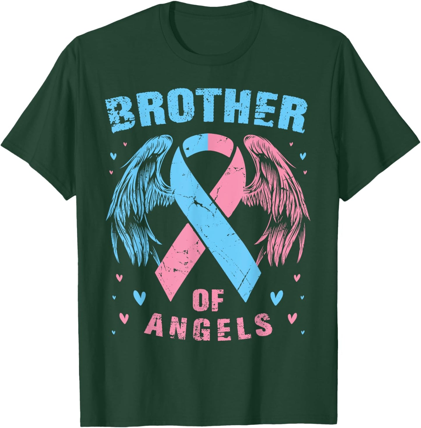 Brother of Angels Pregnancy Miscarriage Child Loss Pink Blue T-Shirt - T-Shirt | Forest