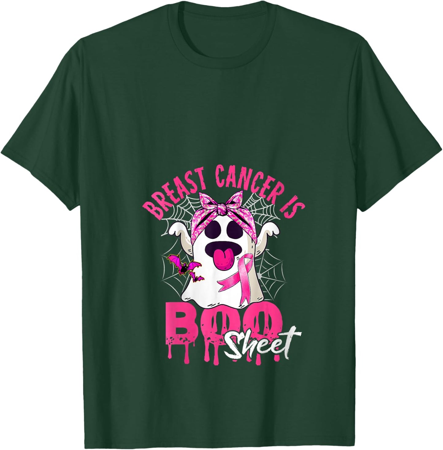 Breast Cancer Is Boo Sheet Halloween Breast Cancer Awareness V-Neck T-Shirt - T-Shirt | Forest
