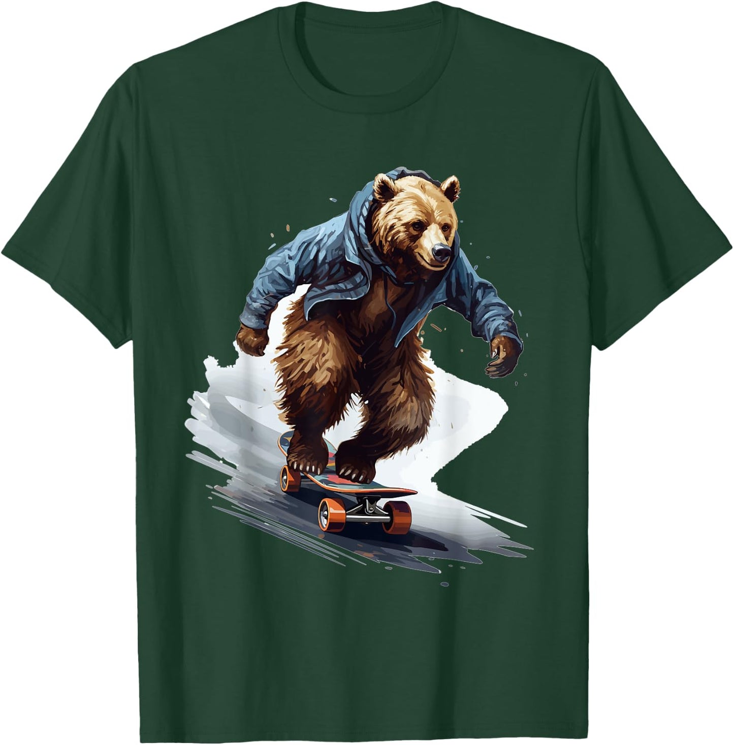 Grizzly Skater - Skateboard Skateboarder Skateboarding T-Shirt - T-Shirt | Forest