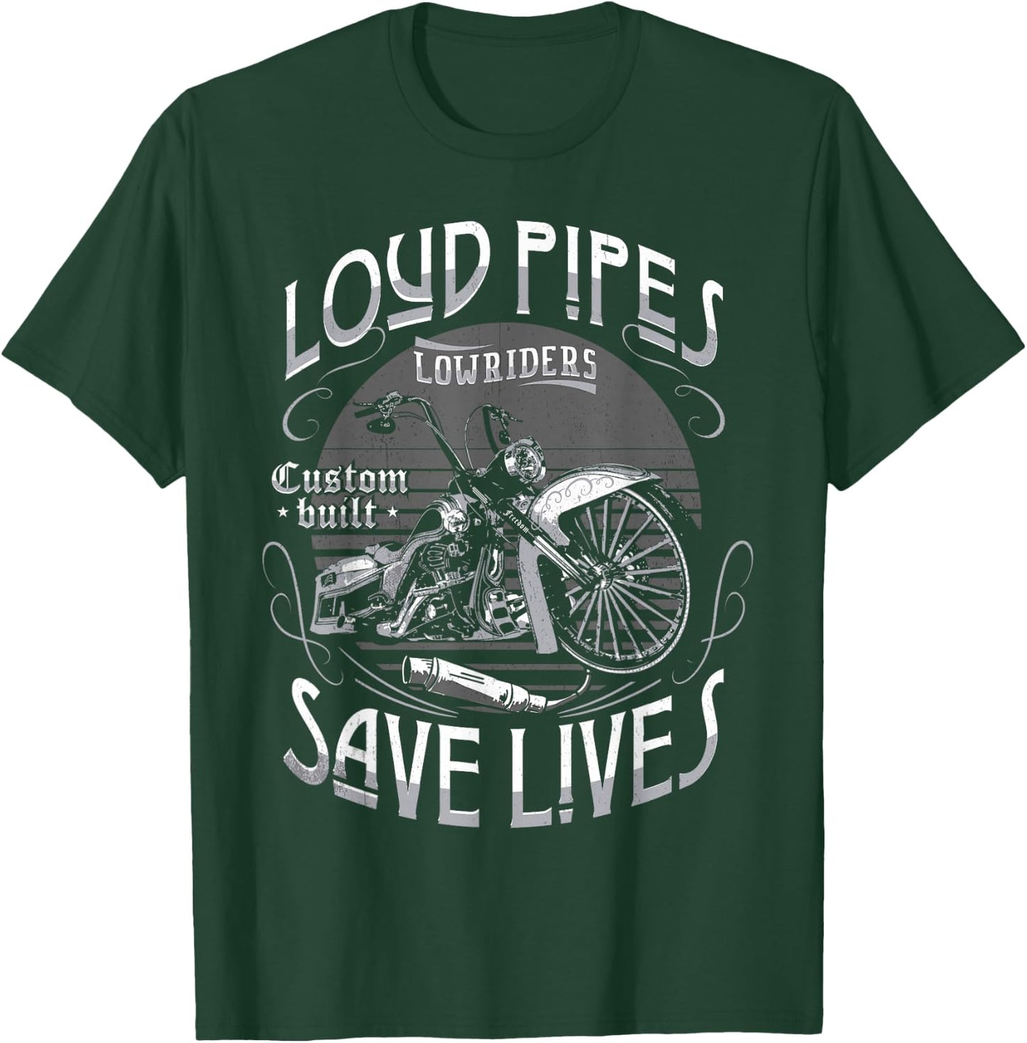 Lowriders Motorcycle Biker Custom Chicano Vintage Mexican T-Shirt - T-Shirt | Forest