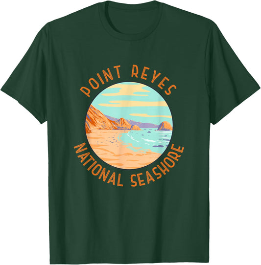 Point Reyes National Seashore Distressed Circle Vintage T-Shirt - T-Shirt | Forest