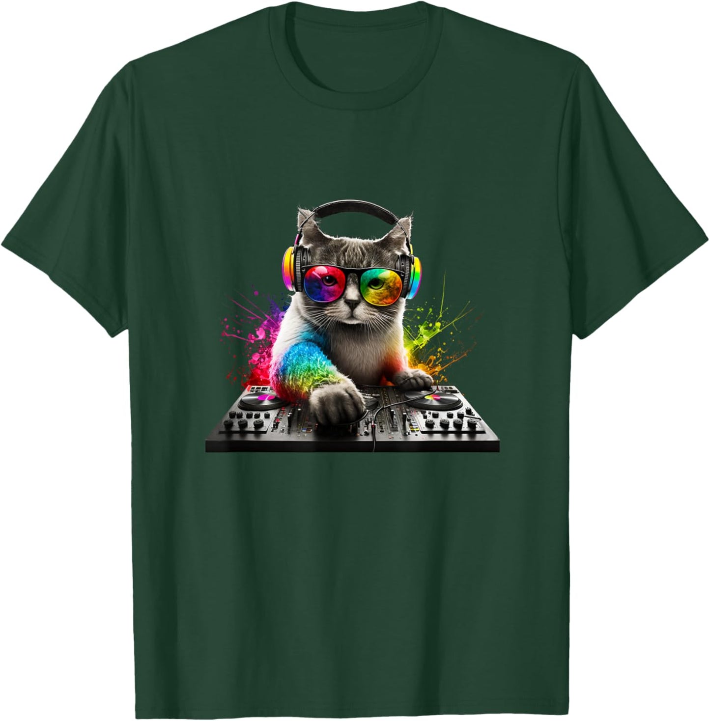 Cat DJ T-Shirt - T-Shirt | Forest