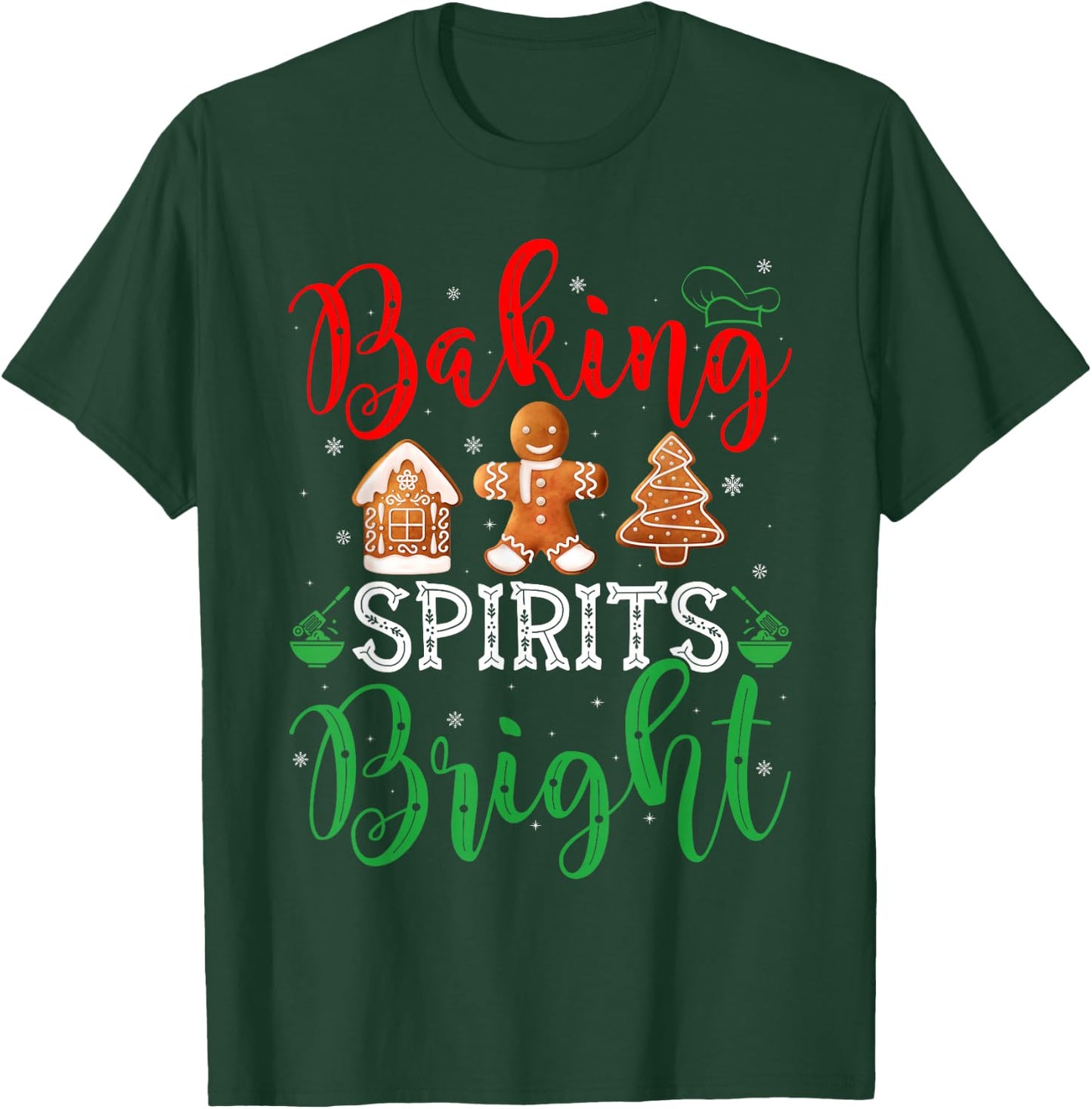 Christmas Baking Spirits Bright Cute Christmas Pajama T-Shirt - T-Shirt | Forest
