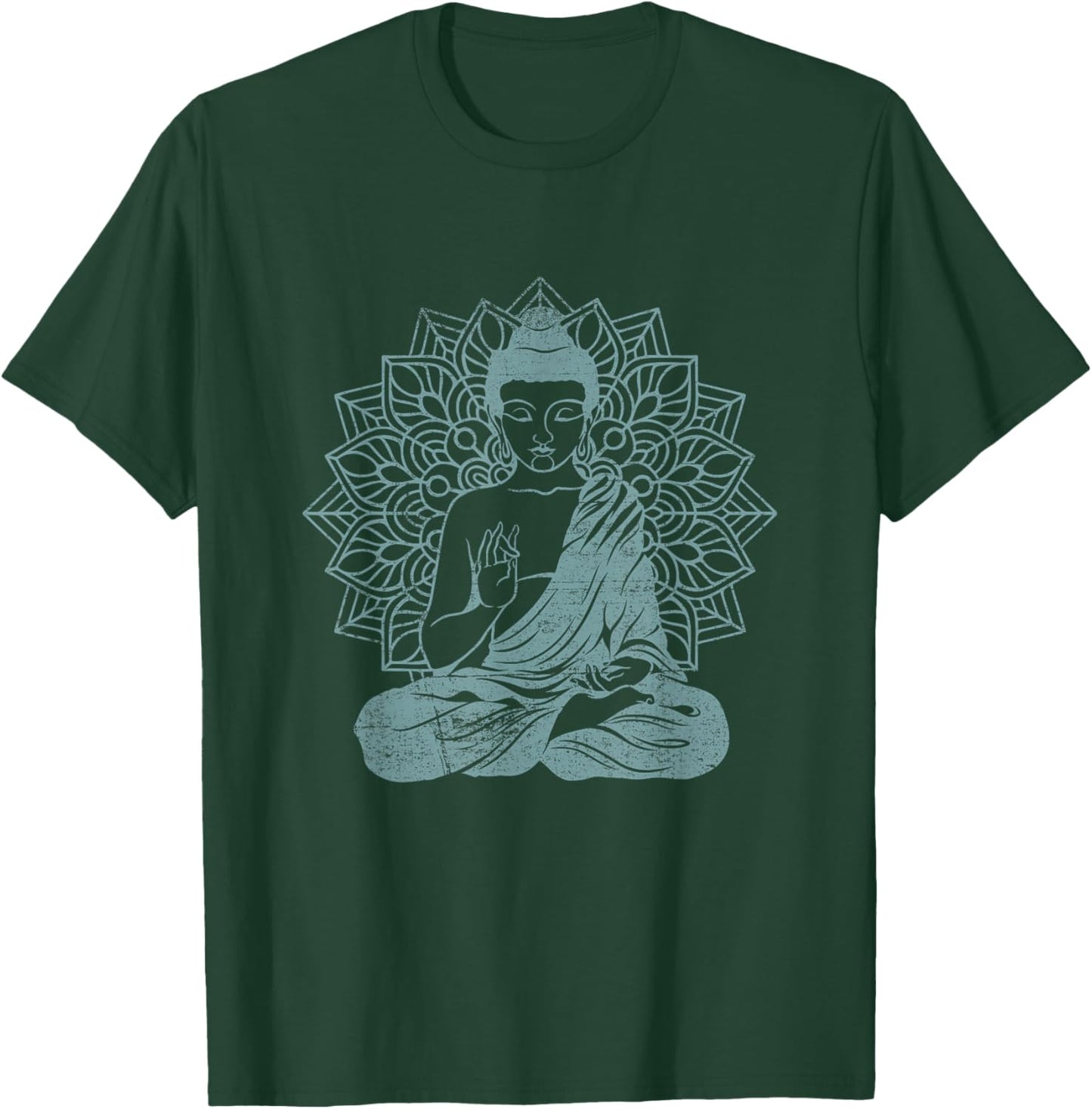 Buddha Blue Buddhism Zen Buddhist Spiritual Meditation Yoga T-Shirt - T-Shirt | Forest