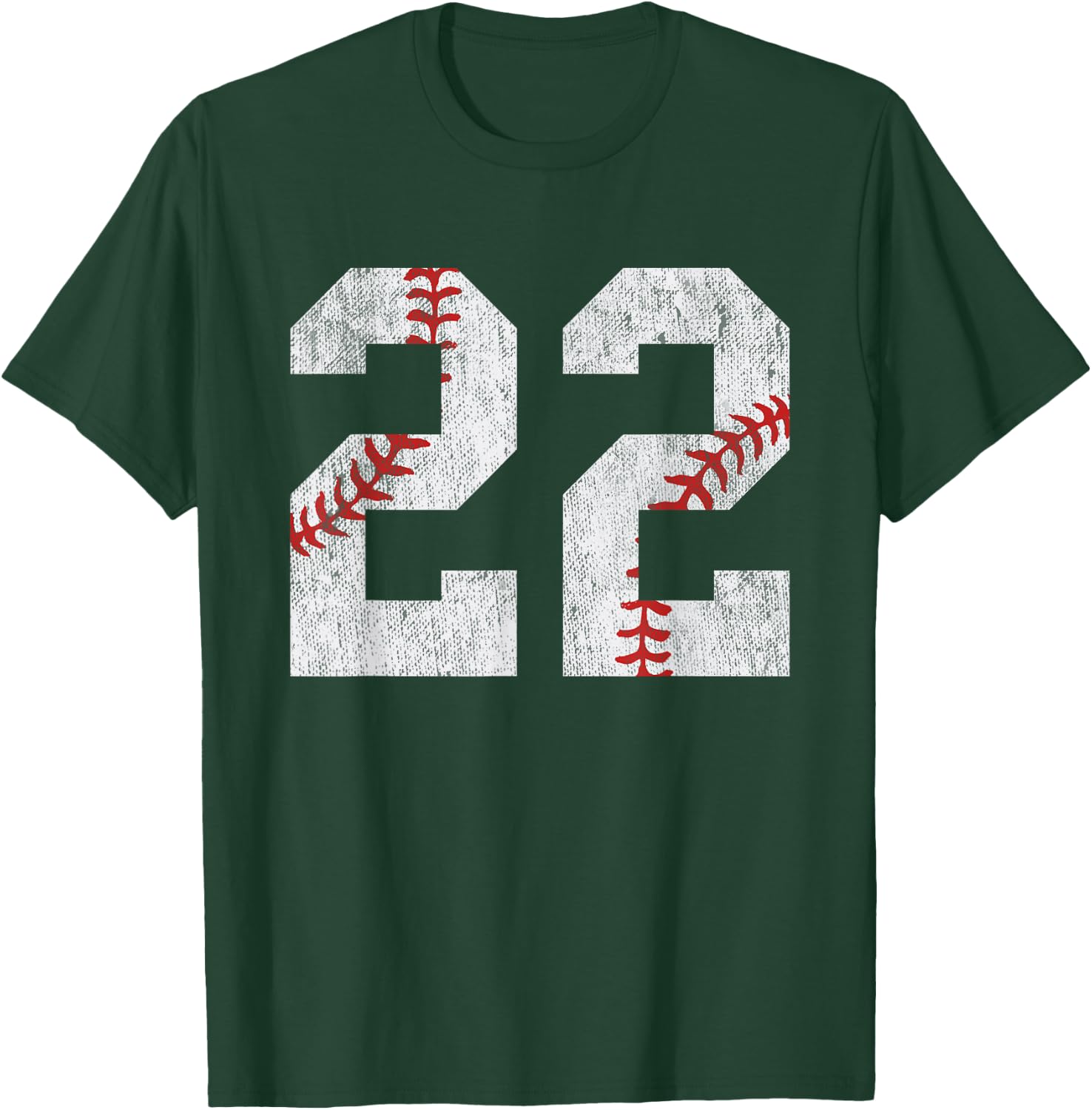 Number #22 Vintage 22nd Birthday Baseball Lover 22 Years Old T-Shirt - T-Shirt | Forest
