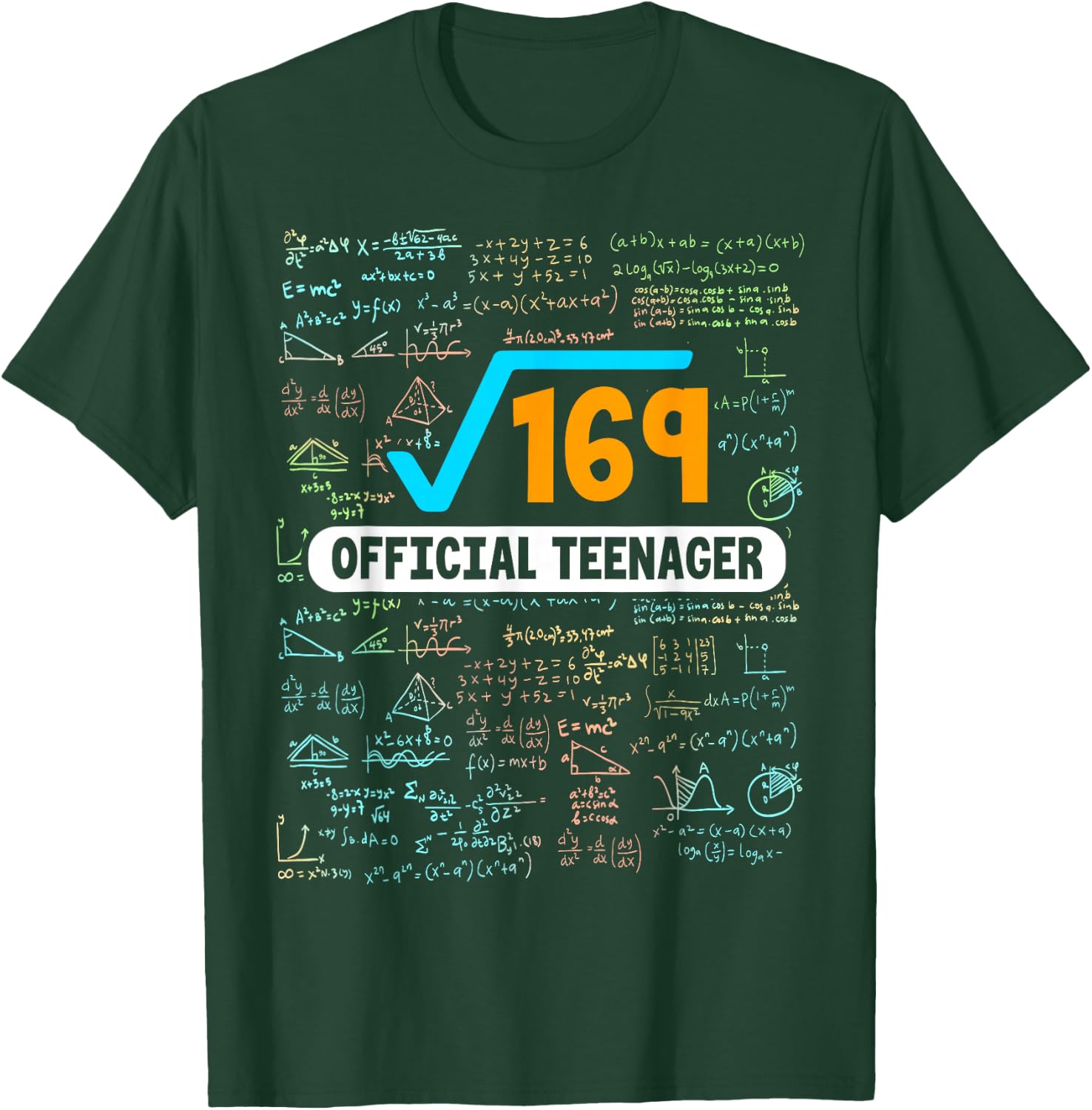 Square Root Of 169 13 Years Old Official Teenager Birthday T-Shirt - T-Shirt | Forest