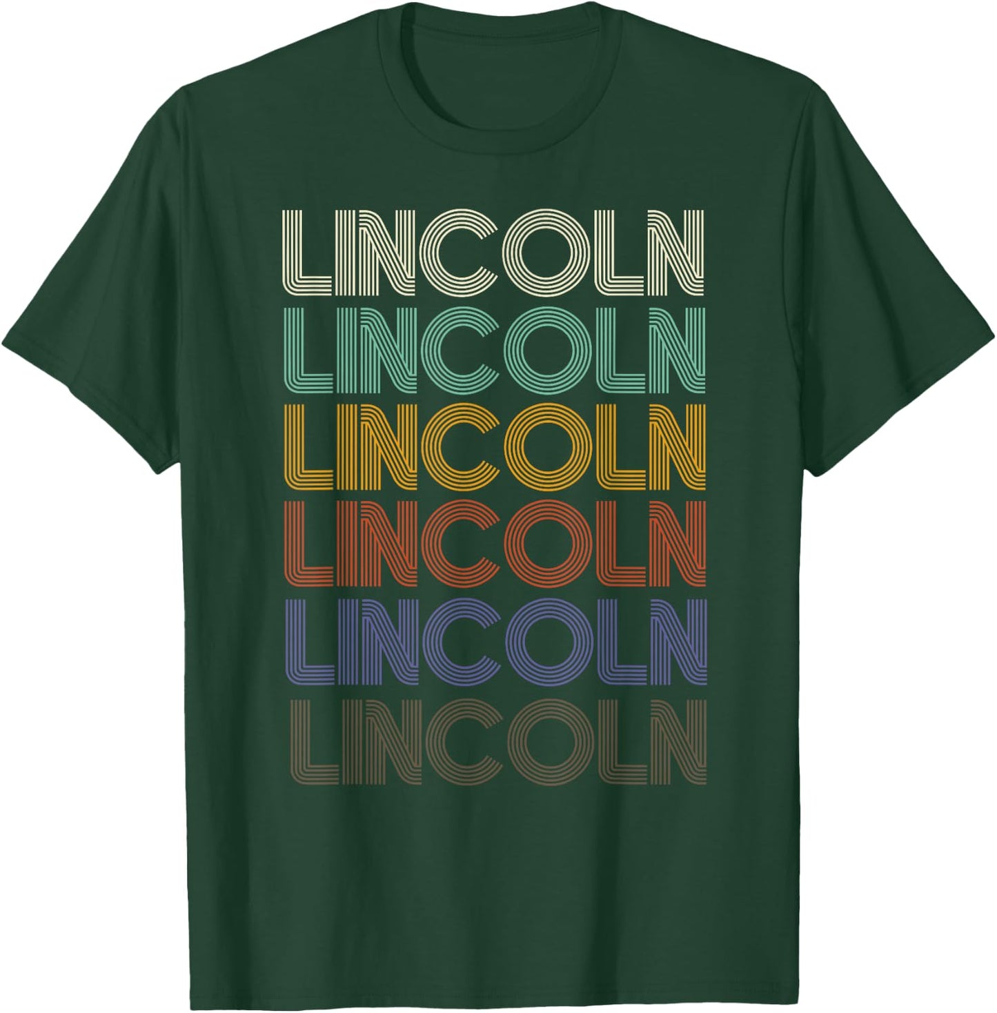 Lincoln First Name Retro Pattern Vintage Stylet T-Shirt - T-Shirt | Forest