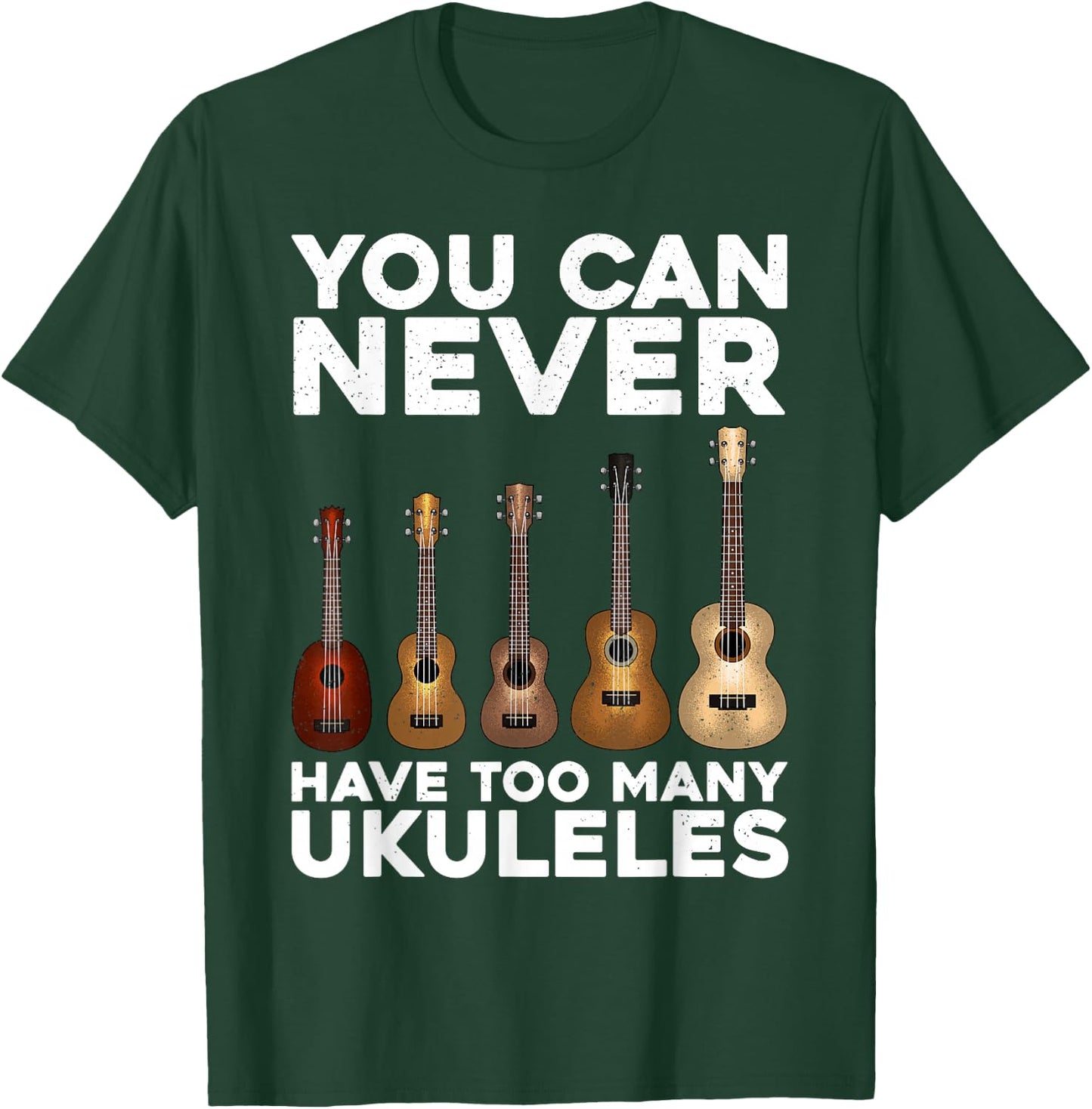 Funny Ukulele Art Women Small Guitar Ukulele Players T-Shirt - T-Shirt | Forest
