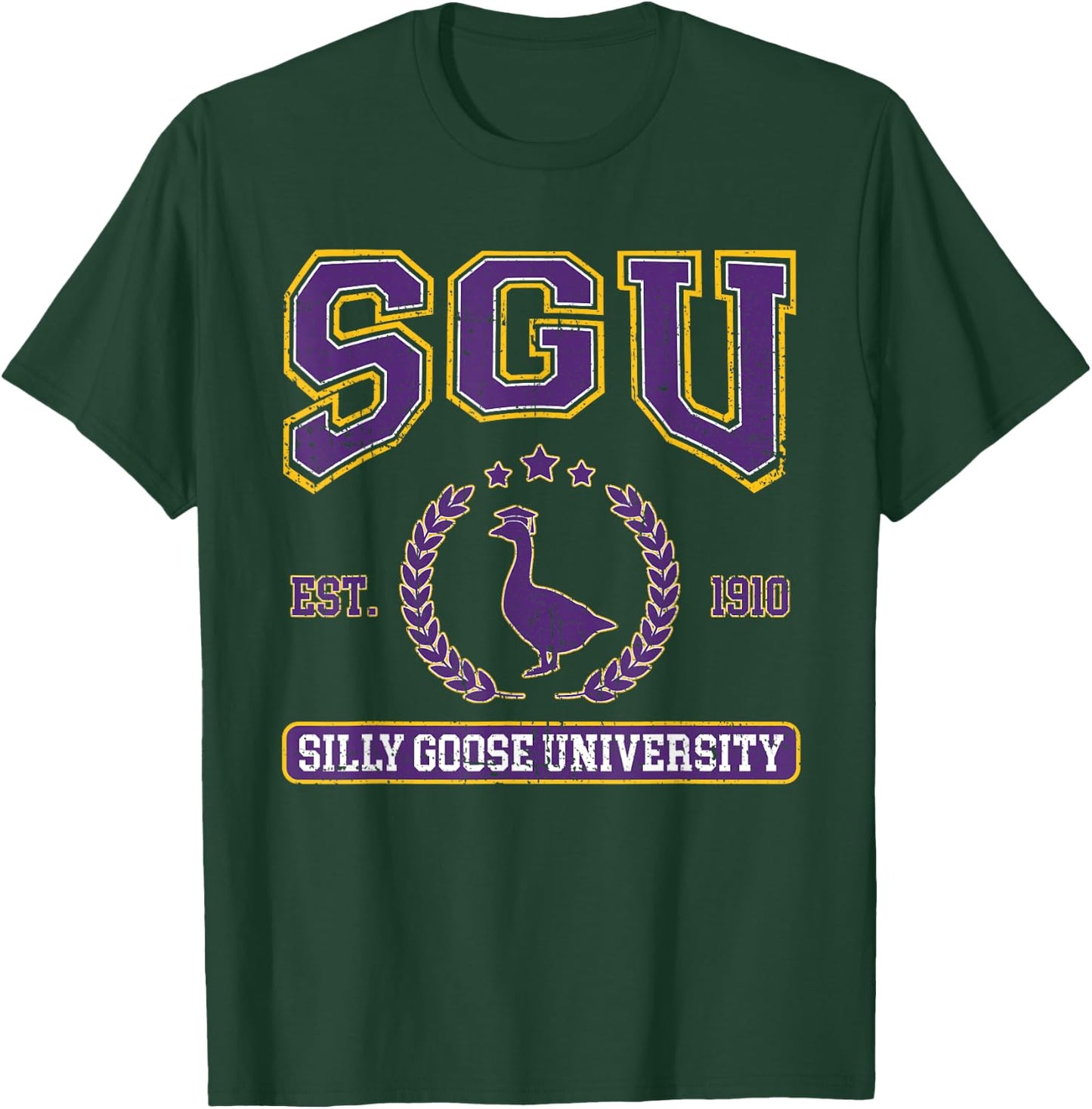 Silly Goose University Funny Silly Goose On The Loose T-Shirt - T-Shirt | Forest