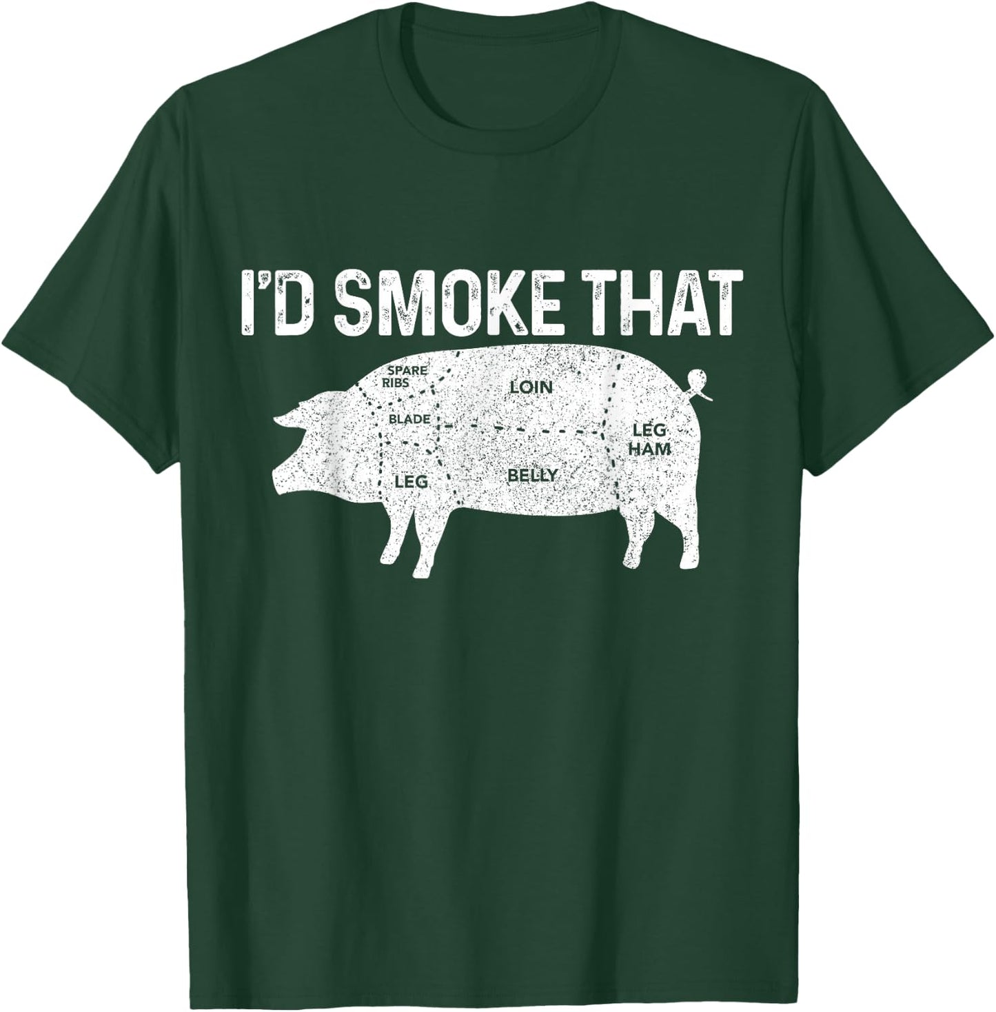 Chef Butcher BBQ I'd Smoke That Pig Pork Funny Father's Day T-Shirt - T-Shirt | Forest