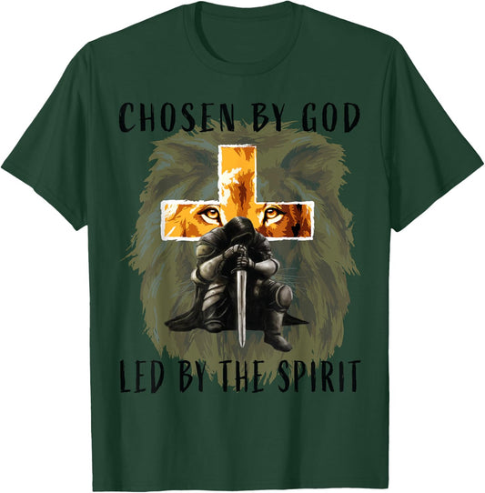 Chosen by God Led by the Holy Spirit Christian Religious Men T-Shirt - T-Shirt | Forest