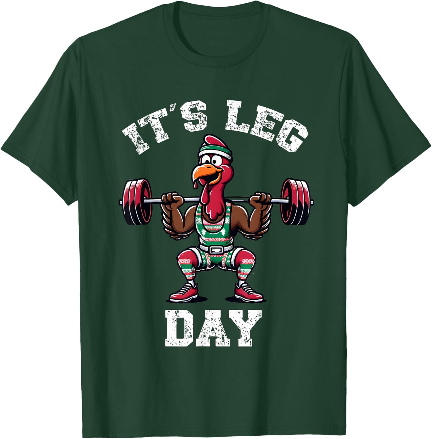 Funny Deadlifting Turkey Thanksgiving Leg Day Deadlift T-Shirt - T-Shirt | Forest