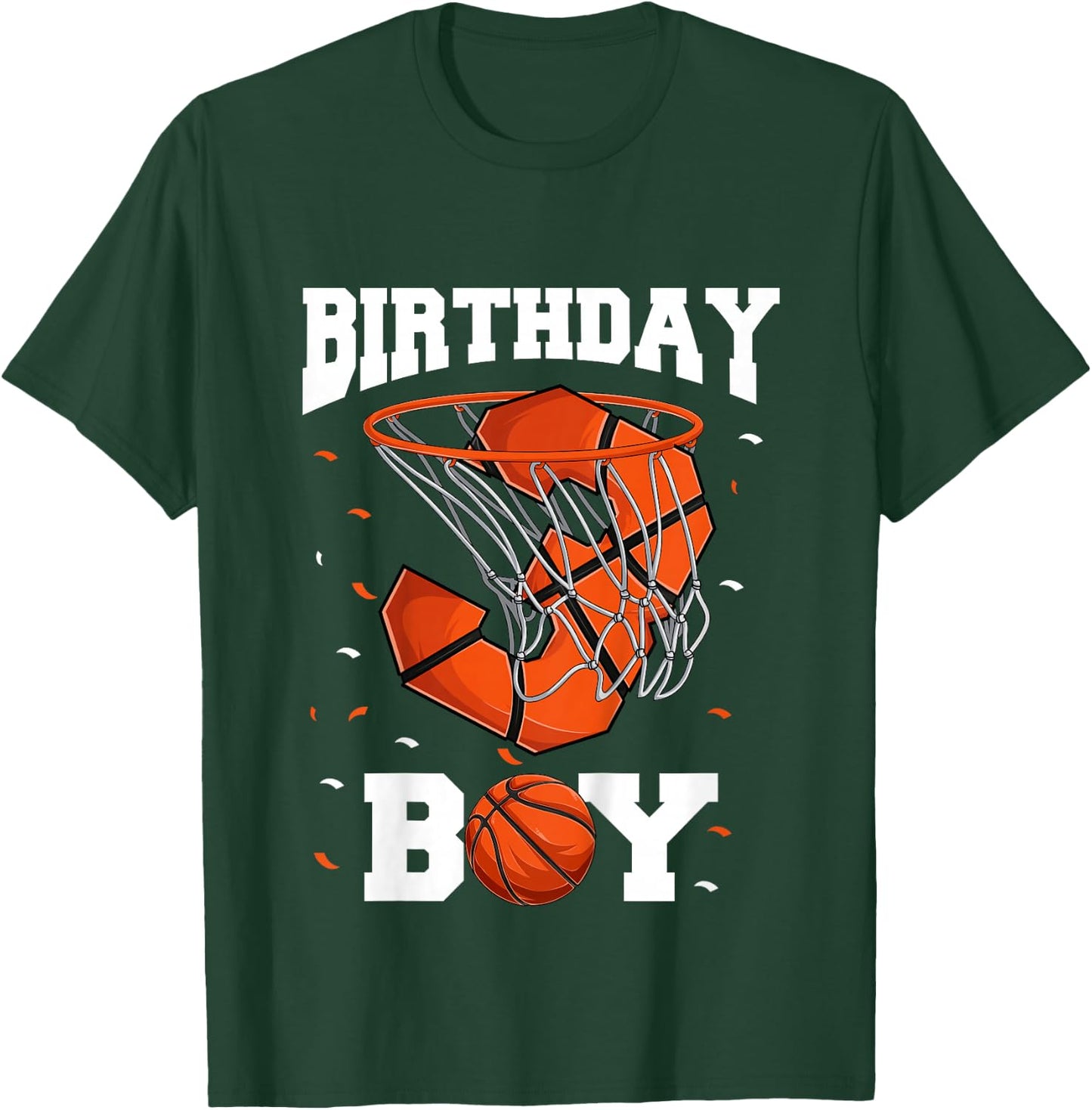 Kids 3rd Birthday Basketball Shirt Kids, Boys 3 Year Old T-Shirt - T-Shirt | Forest