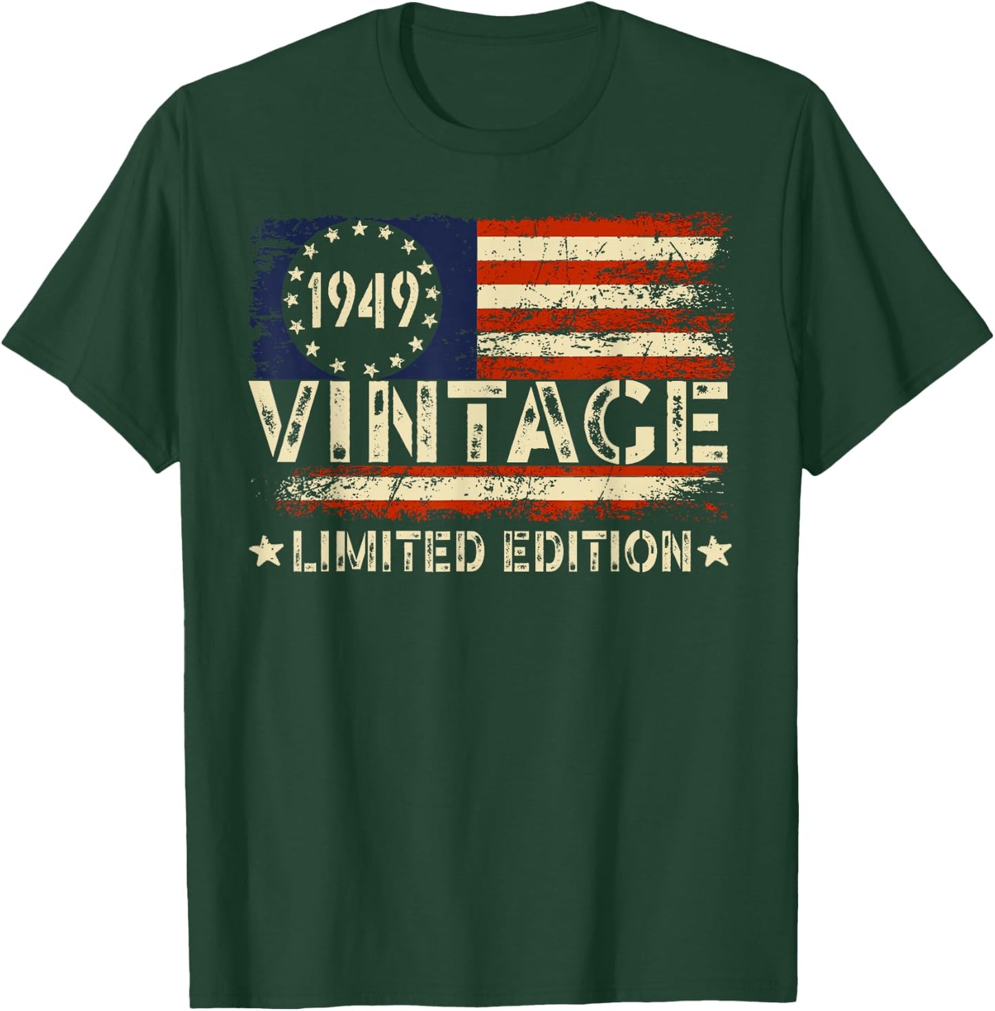 Vintage 1949 Limited Edition 75 Year Old Gifts 75th Birthday T-Shirt - T-Shirt | Forest