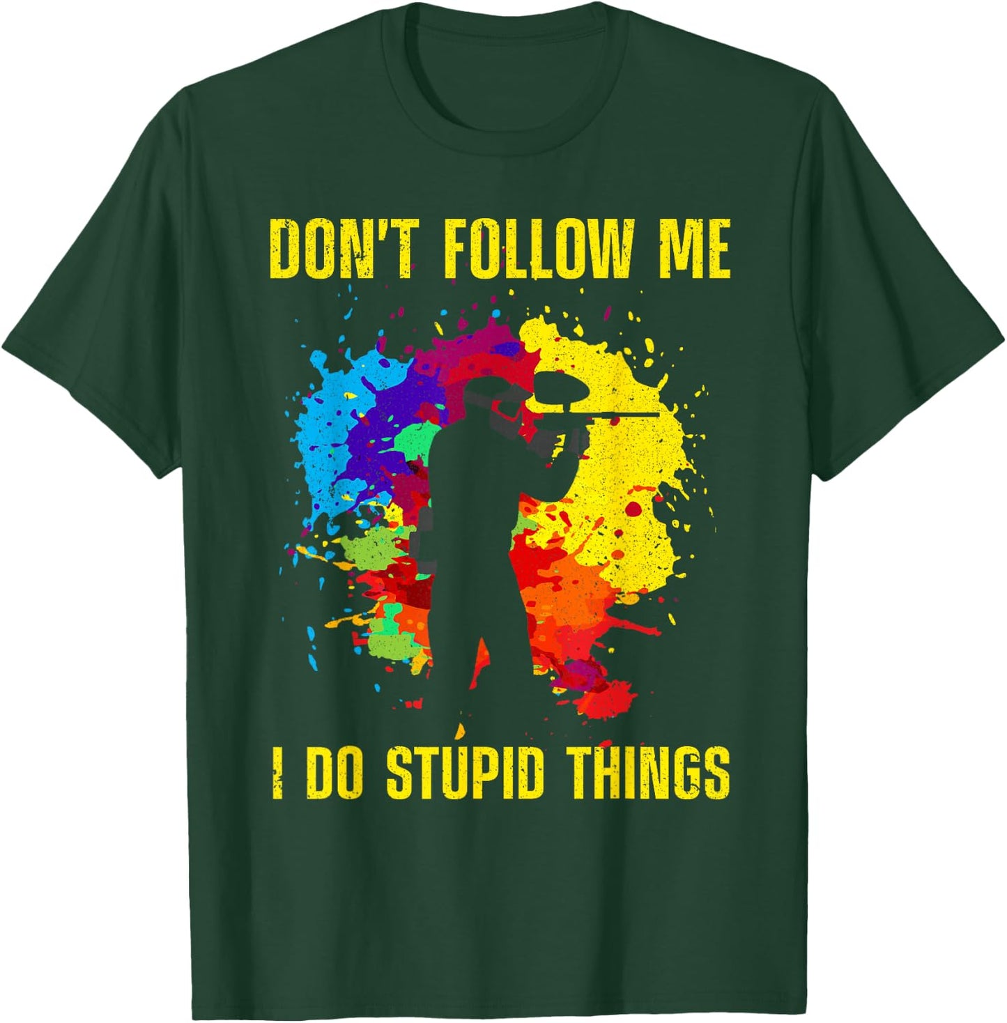 Funny Paintball Design Women Kids Paintball Player T-Shirt - T-Shirt | Forest