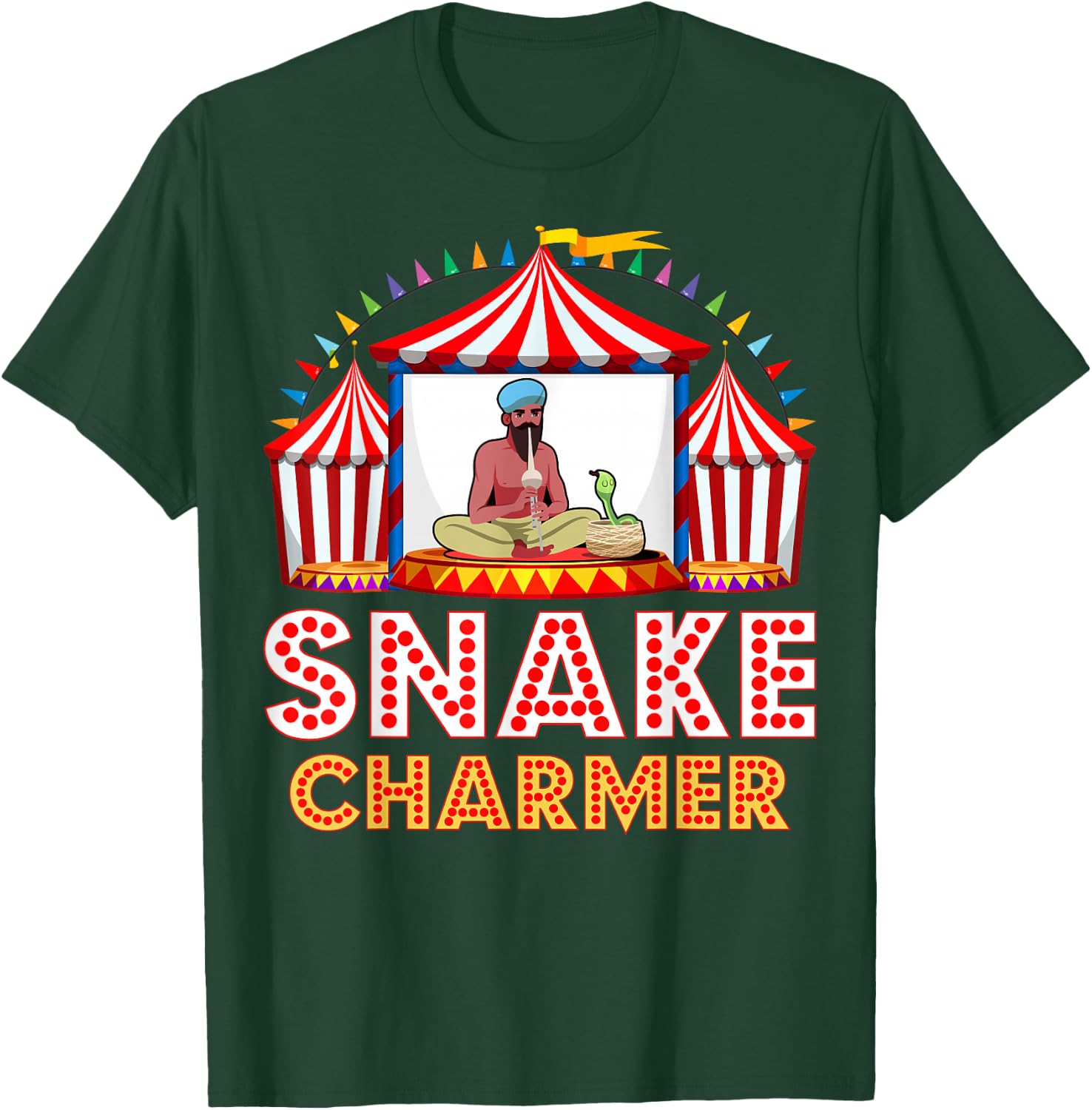 Carnival Event Circus Staff Animal Trainer Snake Charmer T-Shirt - T-Shirt | Forest