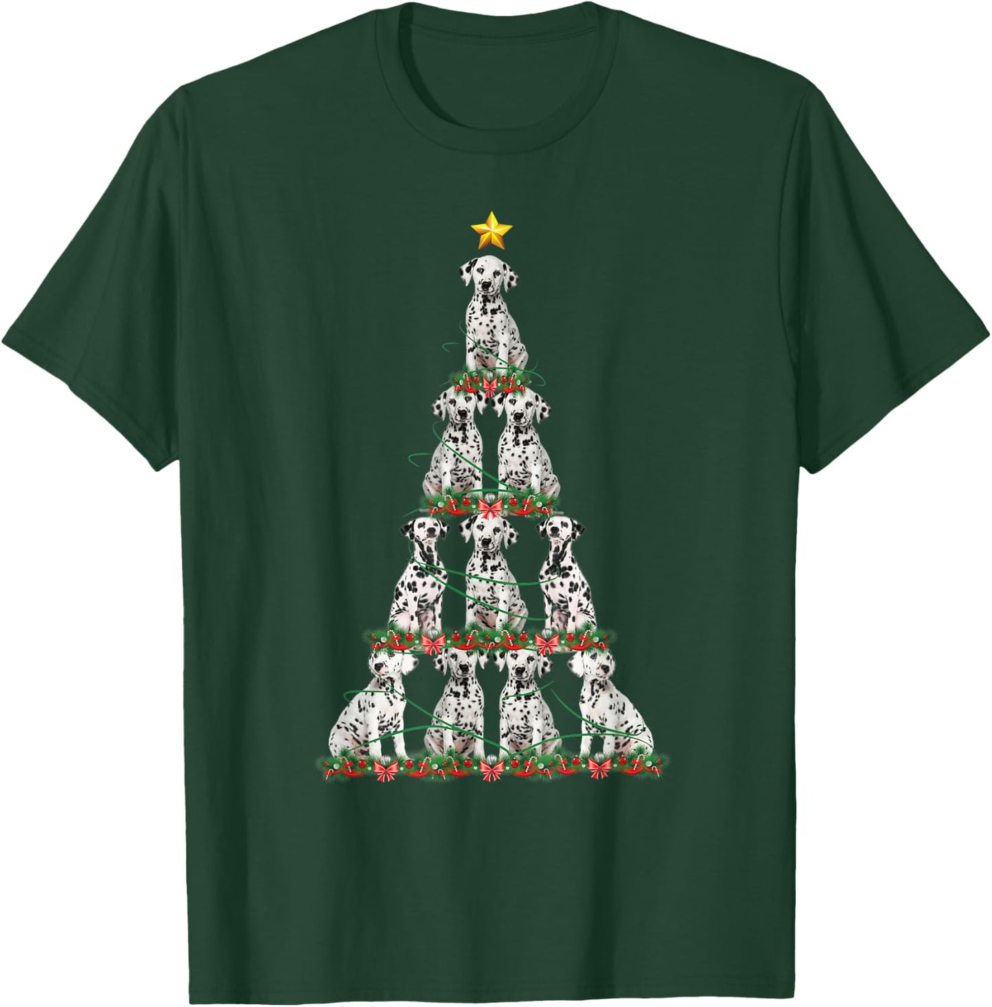 Merry Christmas Dalmatian Dog Christmas Tree T-Shirt - T-Shirt | Forest