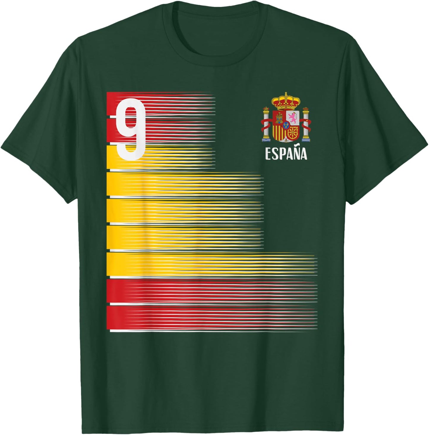 Spain Number 9 Espana Spanish Soccer Fan Men Women Kids Boys T-Shirt - T-Shirt | Forest