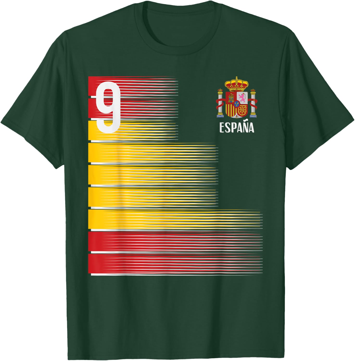 Spain Number 9 Espana Spanish Soccer Fan Men Women Kids Boys T-Shirt - T-Shirt | Forest